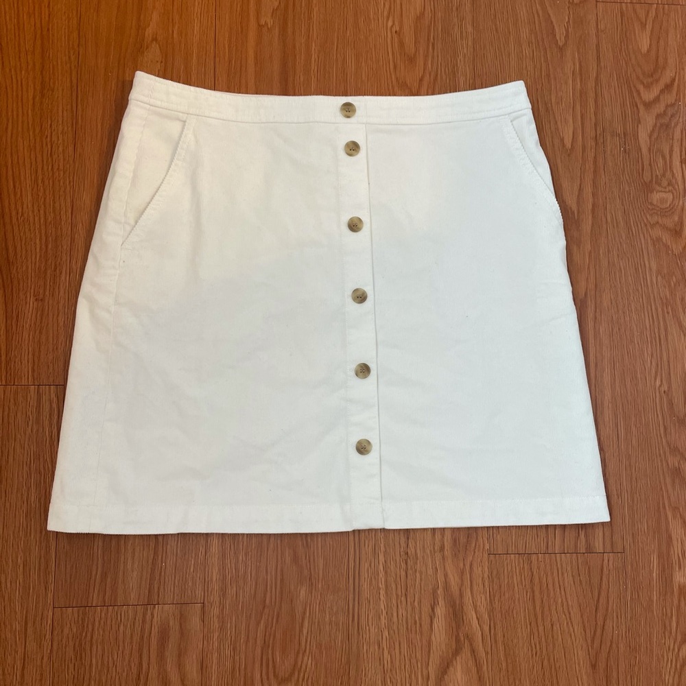 J. Crew white button up skirt